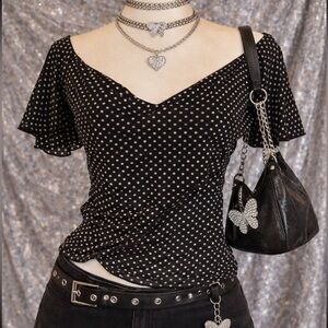NY&C y2k polka dot top